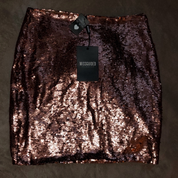 ʕ·ᴥ·ʔ Missguided Sequins Skirt Size 10 - Picture 4 of 4